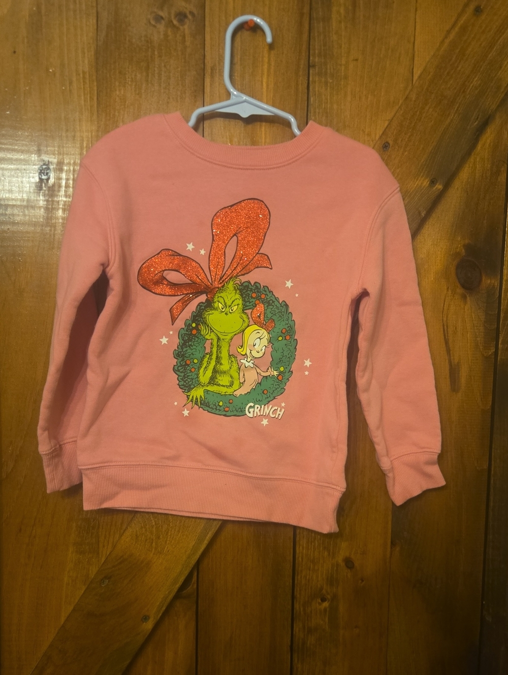 Girls' Pink Grinch Graphic Pullover Sweatshirt